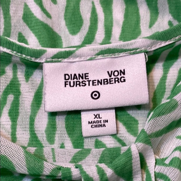 Diane Von Furstenberg for Target Green and White Mini Dress - Picture 3 of 9